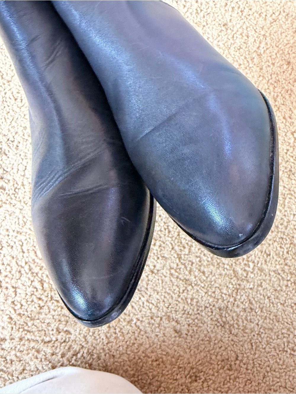 Donald J. Pliner Women's Navy Leather Stud-Detail Ankle Boots Size 7 - Picture 4 of 11